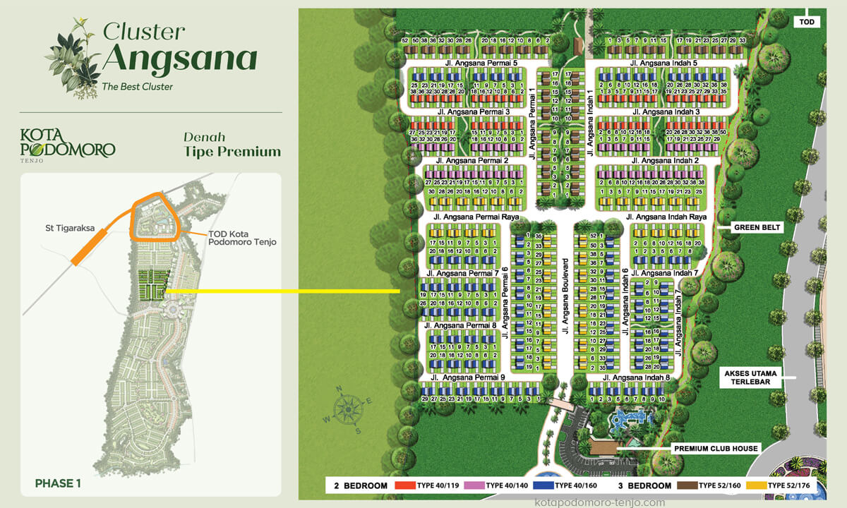 Siteplan Cluster Angsana Kota Podomoro Tenjo